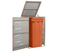 Runheo Boîte à poubelles en acier inoxydable et acier galvanisé - 69 x 77,5 x 112,5 cm - Verrouillable avec couvercle à charnière - Résistant aux intempéries - Pour jardin, terrasse, cour et extérieur