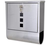 Runheo Boîte aux Lettres en Acier Inoxydable avec Serrure, Porte Journal, fenêtres Visibles, Support de Fixation, Protection Anti-vol pour extérieur, Maison, Jardin, entrée, Portail, façade