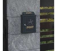 Runheo Boîte aux Lettres Murale Vert en Aluminium coulé 29 x 13 x 41 cm résistance à la Corrosion Serrure sécurisée pour extérieur Jardin Maison Portail