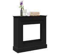 Runheo Bordure de cheminée noire - 90 x 30 x 90 cm - En bois - Avec surface de rangement pour cheminée électrique - Montage mural - Charge élevée - Facile d'entretien - Accessoire de cheminée