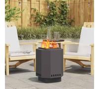 Runheo Brasero sans fumée noir en acier 38 x 38 x 51 cm pour jardin et terrasse avec répartition efficace de la chaleur et design moderne pour des soirées confortables en plein air