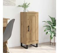 Runheo Buffet artisanal en chêne 34,5 x 34 x 90 cm, en bois composite et fer, avec porte, pour salon, salle à manger, cuisine, grand espace de rangement