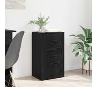 Runheo Buffet avec tiroir en Bois d'ingénierie chêne Noir 40 x 33 x 70 cm, Meuble de Rangement Moderne pour Salon Salle à Manger Cuisine, Commode bahut Fonctionnelle avec étagère Pratique