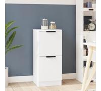 Runheo Buffet, blanc, 30 x 30 x 70 cm, en bois dérivé du bois, armoire de rangement moderne, polyvalente, meuble de buffet élégant pour salon, chambre à coucher