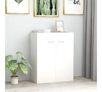Runheo Buffet blanc 60 x 30 x 75 cm, en bois dérivé du bois, 2 portes, espace de rangement pour livres, multimédia, armoire polyvalente pour salon, cuisine