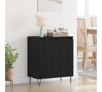 Runheo Buffet chêne Noir Bois d'ingénierie 60 x 35 x 70 cm Meuble Buffet bahut Rangement avec Portes et étagères Style Moderne pour Salon Salle à Manger