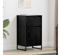 Runheo Buffet chêne Noir en Bois d'ingénierie 43 x 36 x 75,5 cm avec Porte et étagères Ajustables Meuble de Rangement pour Salon Salle à Manger entrée Bureau