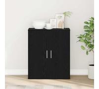 Runheo Buffet en chêne Noir Bois d'ingénierie 60 x 31 x 70 cm Meuble de Rangement avec tiroirs Portes Console pour Salon Cuisine Salle à Manger entrée Bureau décoration Plateau Solide