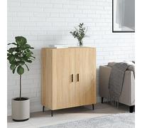 Runheo Buffet en chêne Sonoma 69,5 x 34 x 90 cm, en bois dérivé du bois, armoire multi-usages avec espace de rangement, pieds en métal, pour cuisine, salon, couloir