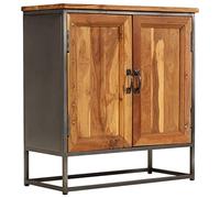 Runheo Buffet en Teck recy vec Structure en Acier 65x30x70 cm Meuble de Rangement Rustique pour Salon Salle à Manger Cuisine avec tiroirs et étagères pour Organisation élégante