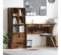 Runheo Bureau avec tiroir en Bois d'ingénierie et étagère avec Rangement pour étude, Ordinateur, Poste de Travail, Chambre d'étudiant, Ergonomique, Angle Pliable, réglable Assis Debout