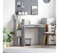 Runheo Bureau béton gris 100 x 40 x 90 cm en bois avec étagère d'espace de rangement pour bureau à domicile enfants adolescents ergonomique et fonctionnel