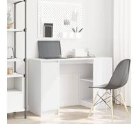 Runheo Bureau Blanc 120x42x76 cm en Bois d'ingénierie avec Rangement Grand Espace pour Ordinateur PC Portable, Meubles de Travail, étude, Chambre étudiant, Ergonomique, Angle Pliable