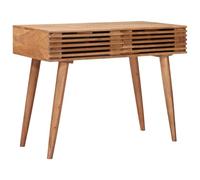 Runheo Bureau Fait Main Marron en Bois d'Acacia Massif Dimensions 100 x 48 x 76 cm Élégant avec Tiroirs Rangement Idéal pour Études et Travail Intérieur