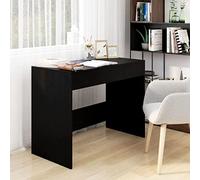 Runheo Bureau Noir Compact 101x50x76,5 cm en Bois d'ingénierie pour Ordinateur PC, Gaming, étude, Chambre étudiant, avec tiroirs Rangement, Angle Pliable et réglable pour Assis Debout