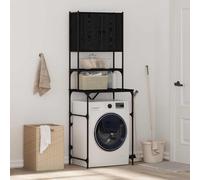 Runheo Cabinet pour Lave-Linge en Bois d'ingénierie Chêne Noir 68 x 48,5 x 194 cm avec Rangement Pratique pour buanderie et pièce à Vivre