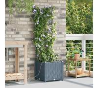 Runheo Cache-Pot de Jardin Plastique Gris Clair avec système d'irrigation intégré, jardinière extérieure Durable de 40 x 40 x 142 cm pour Fleurs, Planter Boxes, Raised Beds, Jardinage