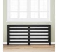 Runheo Cache-Radiateur en Bois d'Ingénierie Chêne Noir 175 x 20 x 82 cm avec Étageres Sécurisées pour Usage Intérieur Économie d'Énergie et Protection Contre la Poussière