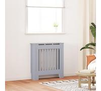 Runheo Cache-radiateur en Bois d'ingénierie Gris de 78 cm avec étagère, Design Moderne à Lattes, Pratique pour Salon ou Chambre, idéale pour Isolation Thermique, économie d'énergie