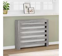 Runheo Cache-radiateur Moderne en Bois d'ingénierie Gris Sonoma 104x20x82 cm avec étagère, Design à Lattes, idéal pour Salon, Chauffage, Isolation Thermique, économie d'énergie et Entretien Facile