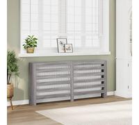 Runheo Cache-radiateur Moderne en Bois d'ingénierie Gris Sonoma 175x20x82 cm avec étagère intégrée pour Salon Chauffage économie d'énergie et facilité d'entretien