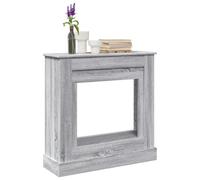 Runheo Cadre de cheminée gris Sonoma - 90 x 30 x 90 cm - Avec surface de rangement pour cheminée électrique - Fixation murale - Accessoire de cheminée - Décoration d'intérieur - Fonction de protection