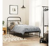 Runheo Cadre de lit métal Noir Stable 90x200 cm avec tête de lit, Espace Rangement sous Le lit, Cadre Robuste en Acier pour Chambre, lit Plateforme Pratique pour Un Bon Soutien du Dos