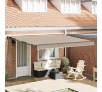 Runheo Cadre de store beige, 400 x 300 cm, polyester avec revêtement PU, bras articulé, store électrique ou manuel, résistant aux intempéries, extensible, résistant aux UV, idéal pour jardin, terrasse