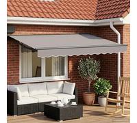 Runheo Cadre de store électrique avec LED anthracite - 3,5 x 2,5 m - Résistant aux intempéries - Extensible - Protection solaire - Bras articulé - Résistant aux UV - Montage pour jardin, balcon