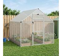 Runheo Cage à oiseaux en métal robuste, 181,5 x 221 x 173,5 cm, volière argentée avec serrure, fenêtre, résistante aux intempéries pour jardin, terrasse, espace libre, idéale pour perroquets