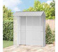 Runheo Cage à oiseaux grise en acier galvanisé - 215 x 110 x 247 cm - Grand siège libre pour perroquets, canaris et perruches - Construction résistante aux intempéries - Pour jardin, terrasse, balcon