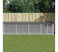 Runheo Cage à poulailler avec toit anthracite en acier galvanisé 803 x 98 x 90 cm avec 7 cages d'extension pour enclos et protection de petits animaux tels que lapins, cochons d'Inde, hamsters