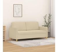 Runheo Canapé 2 Places crème Tissu 140 cm, Structure métal Stable, Mousse rembourrée Confortable, Design scandinave Moderne pour Salon séjour Bureau Chambre