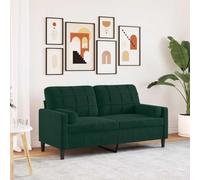 Runheo Canapé 2 Places Vert foncé en Velours 140 cm avec oreillers, canapé Convertible modulable pour Salon séjour Chambre, canapé déhoussable avec Cadre métal Stable