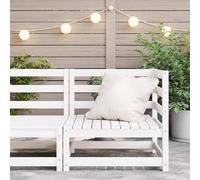 Runheo Canapé d'angle de jardin en pin massif, blanc, 70 x 70 x 67 cm, meuble d'extérieur robuste, design modulaire pour une conception flexible de terrasse, idéal pour les heures de détente