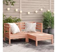 Runheo Canapé de Jardin 2 Places en Bois Massif Douglas avec Repose-Pied, Module d'assise modulable pour Salon extérieur, terrasse, Balcon, Patio, Espace détente Confortable