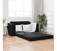 Runheo Canapé-lit Noir en Velours 148 x 71 x 83 cm Convertible modulable avec Coussin déhoussable pour Salon séjour Chambre Bureau Style Moderne scandinave Vintage Confortable