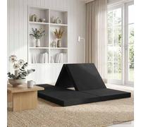 Runheo Canapé-lit Pliable 140x67x45 cm Noir en Tissu Polyester Facile à Transformer pour Chambre ou Salon Espace optimisé Design Moderne