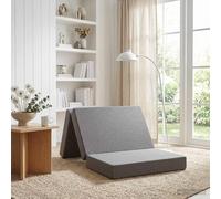 Runheo Canapé-lit pliant gris clair 100 x 67 x 45 cm avec housse respirante, pliable comme matelas de couchage, canapé futon 2 en 1 pour chambre à coucher, lit d'appoint, ergonomique et lavable