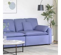 Runheo Canapé modulaire avec accoudoir, bleu jean, 100 cm, assise rembourrée, avec coussin, structure en métal et accoudoirs en bois, pour salon, salon, salon