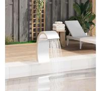 Runheo Cascade de piscine en acier inoxydable 304 de 22 x 60 x 70 cm, résistante au chlore, avec kit de raccordement en PVC, idéale pour le jardin, la terrasse, l'étang et la piscine