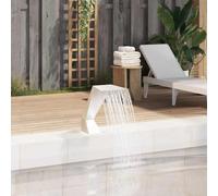 Runheo Cascade de piscine en acier inoxydable - 64 x 30 x 52 cm - Argenté - Décoration de jardin avec jeu d'eau pour terrasse, balcon et étang, avec tuyaux en PVC et pièce de raccordement, design