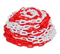 Runheo Chaîne d'arrêt 30 m en plastique rouge et blanc pour marquage de sécurité, marquage d'avertissement, marquage de sol, opération, entrepôt, hall, atelier, accès et passage, intérieur extérieur