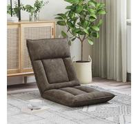 Runheo Chaise de sol réglable en tissu gris foncé avec assise rembourrée et dossier multi-positions, pliable, ergonomique pour salon, chambre à coucher, jeu, yoga, méditation, peu encombrant