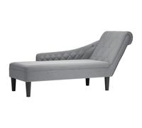 Runheo Chaise longue avec coussin, accoudoir droit, tissu gris clair, rembourré, ergonomique, pour salon, chambre à coucher, bureau, chaise longue de relaxation pour lire, se reposer, s'allonger