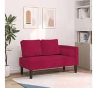 Runheo Chaise longue avec coussin, bordeaux, en velours, rembourrée, ergonomique, réglable, avec dossier et accoudoir, idéale pour se détendre, lire, dormir dans le salon, la chambre à coucher, le