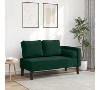 Runheo Chaise longue avec coussin, vert foncé, en velours, rembourrée, ergonomique, réglable, pour salon, chambre à coucher, bureau, pour lire, se détendre, se reposer et dormir