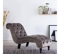 Runheo Chaise longue en velours gris avec design ergonomique, rembourrée, 145 x 52 x 77 cm, idéale pour le salon, la chambre, le bureau, se détendre, lire et s'allonger