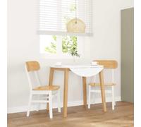 Runheo Chaises à Manger Blanc Bois Massif Caoutchouc 2 pcs Chaise Cuisine Ergonomique Design scandinave avec Dossier Confortable et Pieds en Bois pour Salon Salle à Manger