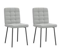Runheo Chaises à Manger Lot de 2 Gris Clair Velours Tissu rembourré avec Dossier et Pieds métal Bois 45x54x83 cm Confort Salon Cuisine Design scandinave Moderne